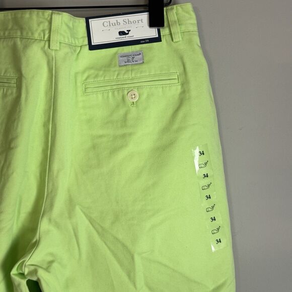 VINEYARD VINES Mens Lime Green Club Shorts Size 34 Twill Classic Golf Preppy NWT - Picture 4 of 9